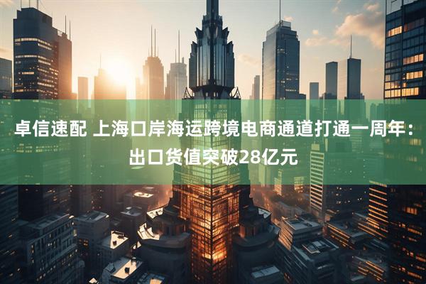 卓信速配 上海口岸海运跨境电商通道打通一周年：出口货值突破28亿元